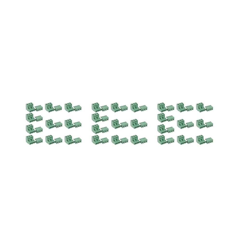 30Pcs 5.08Mm Pitch 3Pin Plug-In Screw Pcb Terminal Block Connector Right Angle 4711769370704