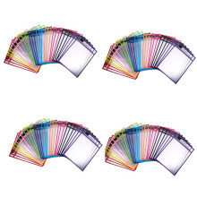 120 Pack Dry Erase Pockets PVC Transparent Sewn Dry Erase File Bag Reusable Dry Erase Bag