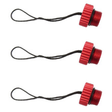 3X Scuba Diving DIN Tank Valve Threaded Cover 5/8-14NPS Dust Cap Dust Plug Protector Tank Regulator Protection Cover Red