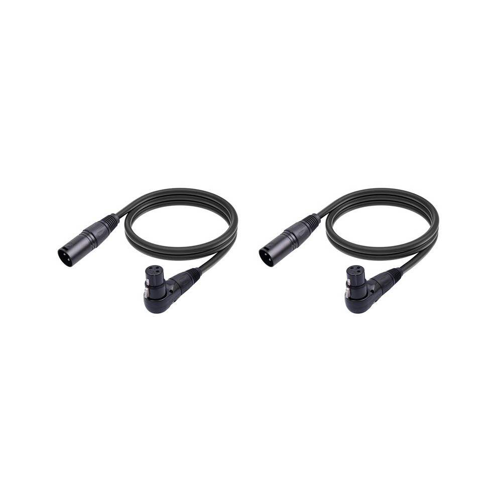 2Pcs Xlr Microphone Extension Cable Adapter 90 Degree Xlr Female To Straight Xlr Male 3-Pin Mic Cable 1M 4713613753633