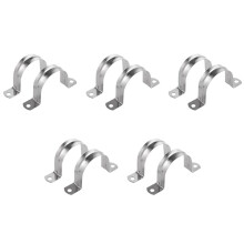 10 Stainless Steel U-Shaped Pipe Clamps, Half Pipe for Pipe Fittings Pipe Clamp -80mm