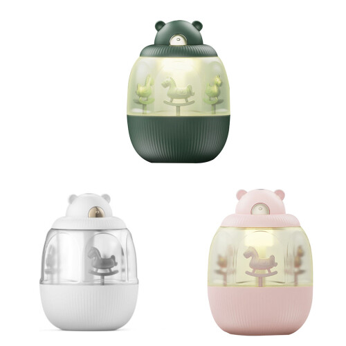320ML Portable Ultrasonic Air Humidifier Usb Carousel-White 1
