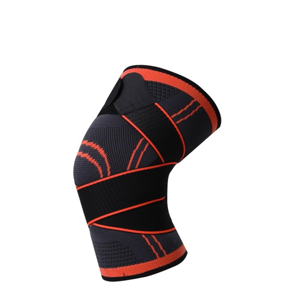 Knee Protection Sport 1Pc Compression Knee Support Basketball Volleyball Brace (Orange, L) 9426802108644