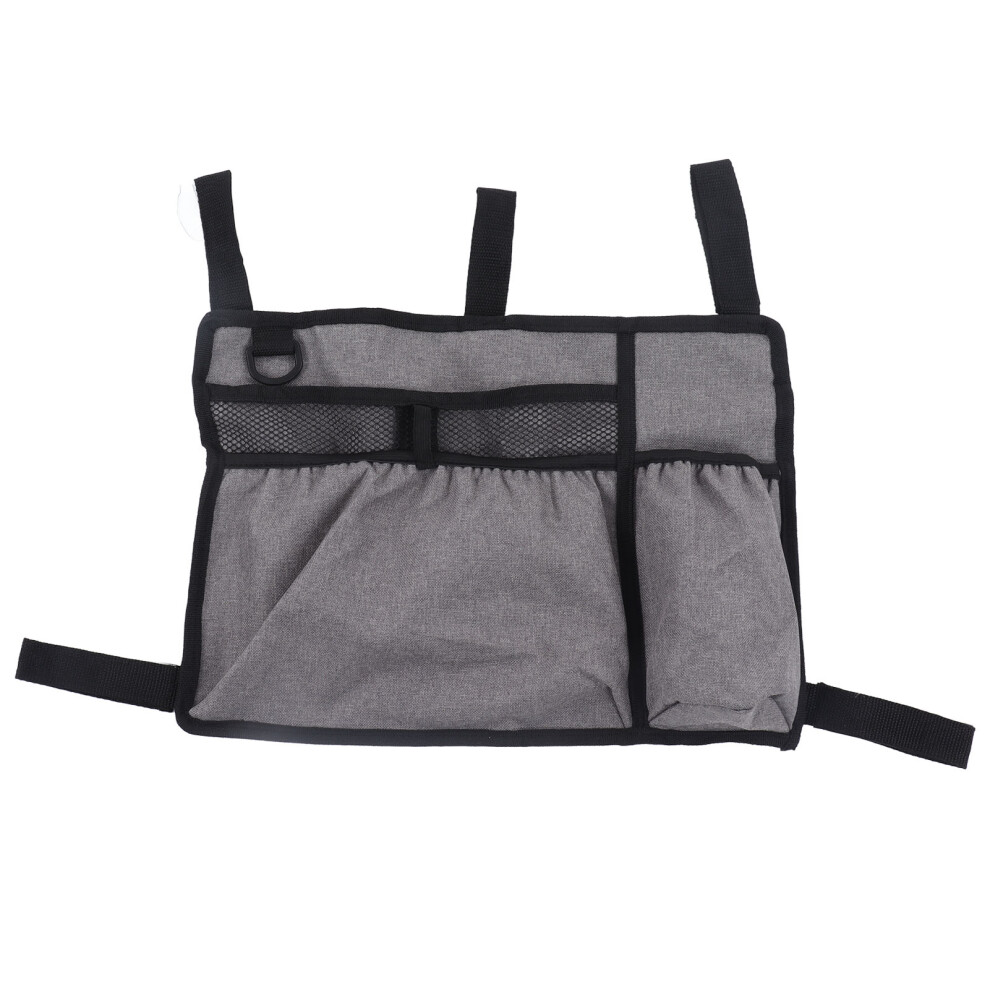 Oxford Cloth Mobility Accessories, Multi-Pocket Wheelchair Bags with Back Zip Pocket, Adjustable Walker Storage, Quick Release Hanging Pouches for Dai