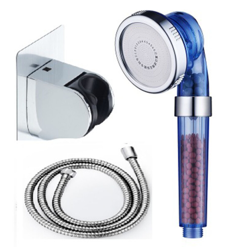 Ultra-Flexible Water-Saving Shower Nozzle With Stainless Steel Plate, Extra Long For Multi-Function Hydrotherapy, Three-Speed Negative Ion Spray 9453559570134