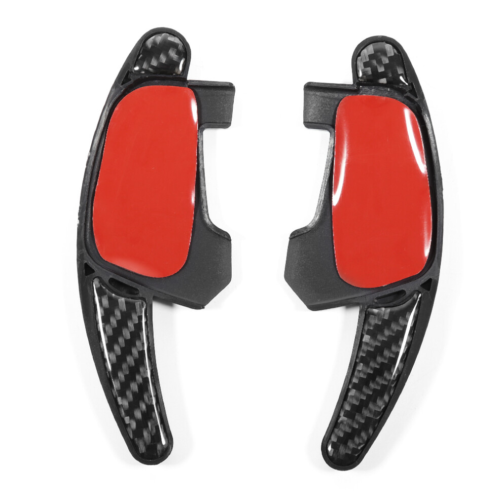 Abs Plastics Steering Wheel Shift Paddle Shifter Extension Real Carbon Fiber Material Anti Rust Durable Gloss Appearance Deluxe & Elegant Sporty Look 9139052958616