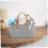 Nappy Caddy Organiser, Portable Nursery Caddy, Foldable Felt Bag, Grey Gray 4