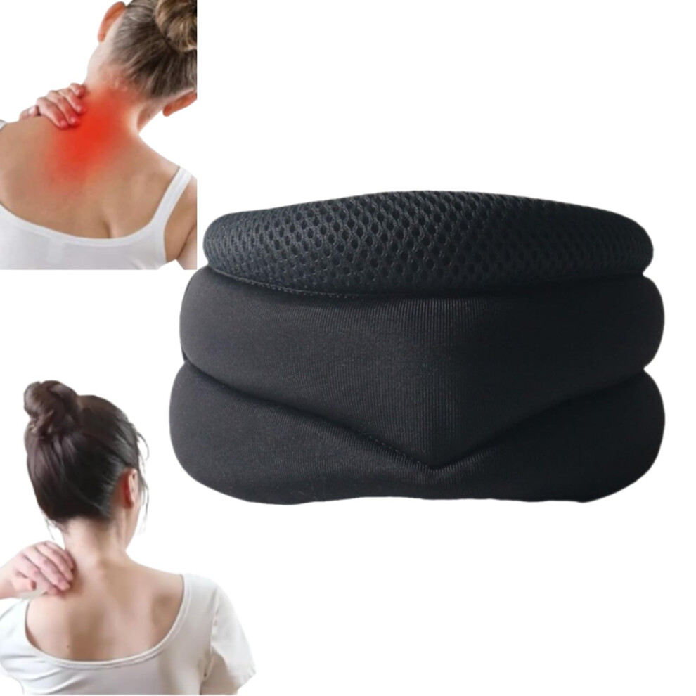 Black Vitavix Necksupport Neck Brace, Against Snoring Cervical Collar, Never Snoring Again ( 3) X 3