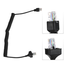 Cablu de microfon de schimb pentru accesorii radio mobile, cu conector RJ-45 cu 8 pini, cablu spiralat extensibil, de înaltă calitate, compatibil