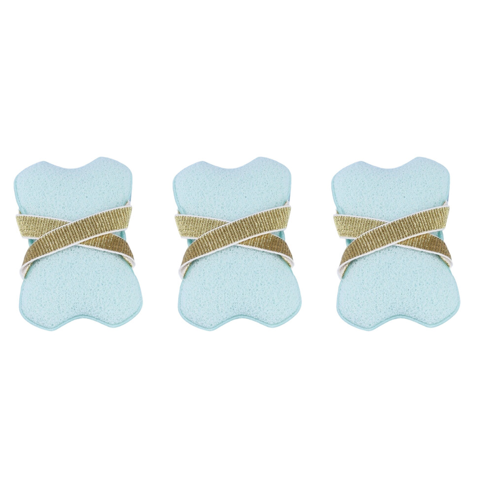 Soft Sponge Soap Container Bag Set of 3 For Bubble-Blue