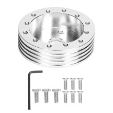 Adattatore per mozzo volante 4Performance Vehicles, adattatore in alluminio resistente e duro con finitura verniciata a polvere nera, volante in