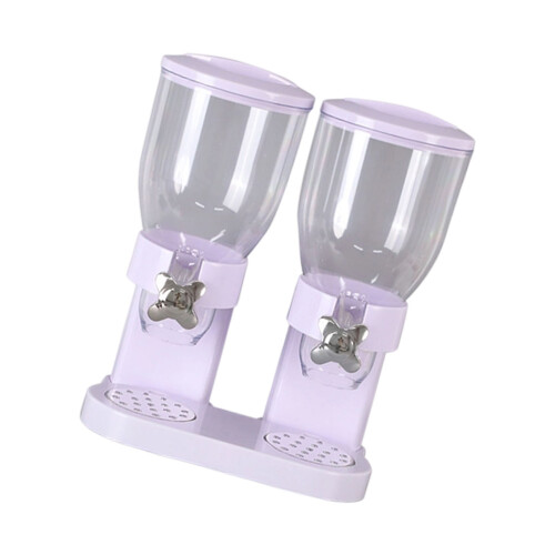 2L Double Chamber Cereal Dispenser Airtights-White double cup