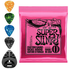 Acoustic Guitar Strings, Nickel Wound Guitar Strings, Electric Bass Guitar Strings, Electric Guitar Strings Gauge 942, Includes 4 Picks