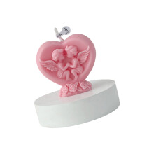 Heart Scented Candle Soys Wax Decorative Candle Table-Pink