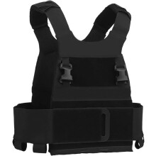 Lightweight Tactical Hunting Airsoft Vest with Cummerbund, Multifunctional Tactical Chest Equipment, MultiMission Vest (Black)