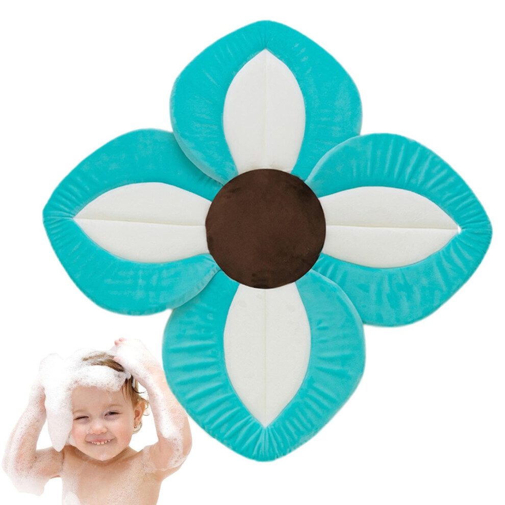 Children's Bath Mat, Children's Bath Mat, Nonslip Petal Bath Mat For Sink, Portable Bath Mat Dark/Blue