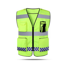 Breathable safety vest with zipper and reflective stripe jacket for night running, cycling, hiking (GreenB, 3XL) XXXL Greenb
