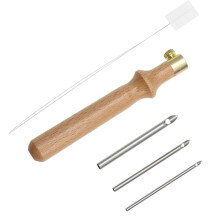 Stanznadel with handle – 2.5 mm/3 mm/5 mm, wooden embroidery needle, stitching awl