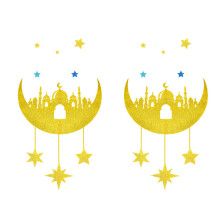 Star Moon Door Sticker Shimmering Nonwoven Fabric Window-cradle