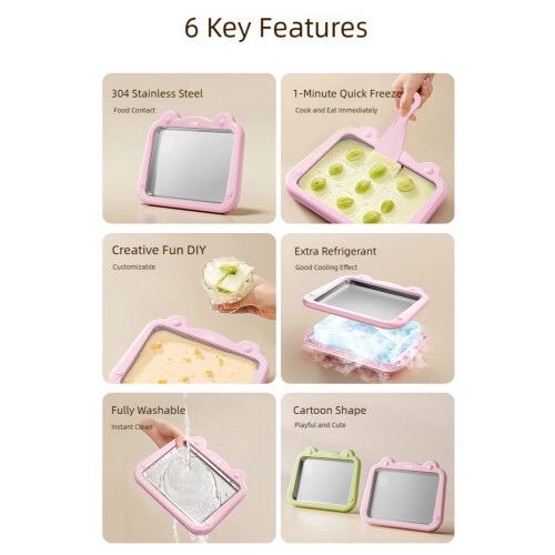 （1 Pack）Instants Freeze Maker With 2 Scrapers Dessert-Green 1