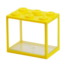 Fashion Small Betta Tanks Stackable Design 6 Holes High-Yellow