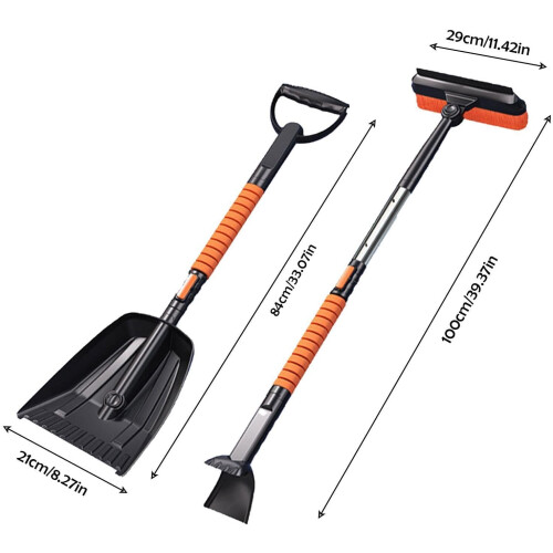 Ice Scraper, Snow Brush, Car Snow Scraper Set, Folding Shovel with Large Capacity 2