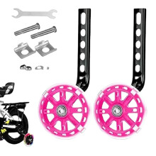 1 pair of bicycle stabilizers for kids, for outdoor use, pink