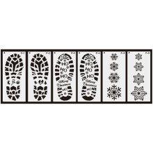 'Christmas Footprint Painting Template Santa Shoe Print 6Piece Set Reusable Craft Stencils for Home Decor'