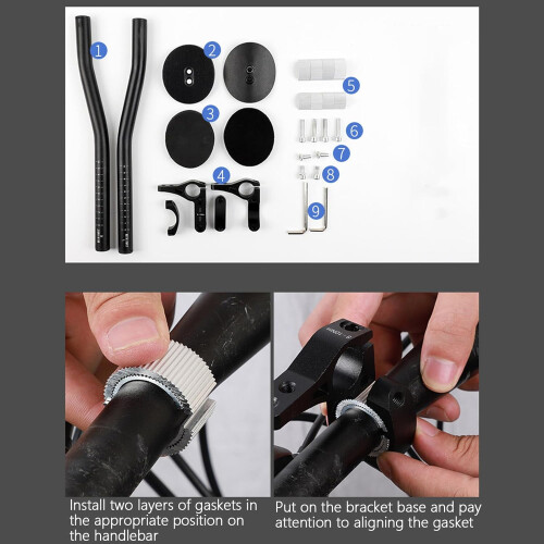 Aerodynamic Clip  Handlebar for Road Bikes, Black Lockable for Bicycle TT 2