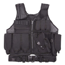 Tactical Vest with Water Bag Multifunctional Combination Molle Combat Vest CS Camouflage Tracksuit Waistcoat Black One Size