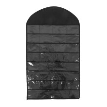 Schmuckorganizer mit 32 Fächern, doppelseitig, transparent, zum Aufhängen, strapazierfähig, faltbar, aus Baumwollmischgewebe, multifunktional.