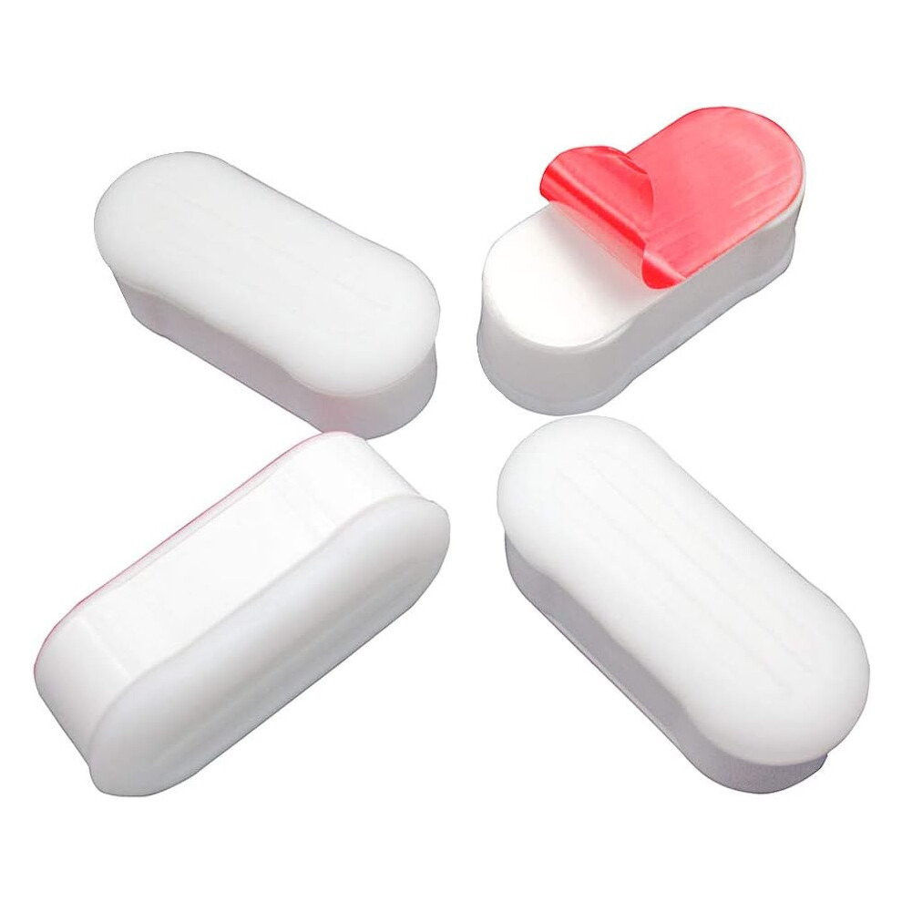 Tpe Material Toilet Seat Bumpers, Universal Design For Most Toilet Seats, Strong Adhesive Ensures Firm Attachment, White Color, 4 Pcs Abs Plastic With 9139052092686