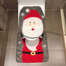 Ideel julepynt til hjemmet, vaskbart og genanvendeligt toiletbetræk og tæppesæt i børstet stof, nem opbevaring, unik gaveidé, 2 dele,