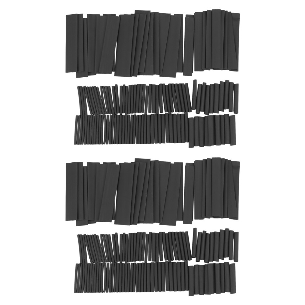 254Pcs Black Heat Shrink Sleeving Tubing Tube Assortment Kit 6132924333545