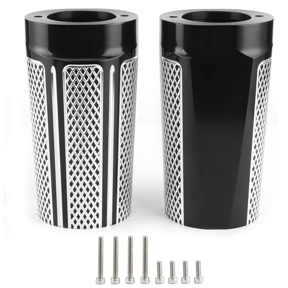 Upper Fork Slider Covers W/ Cnc Billet Aluminum Finish, Road Debris Protection 4 Harley Flhr Flhx Bagger Cvo Street Glide, Streamlined Profile Easy 9139052966956