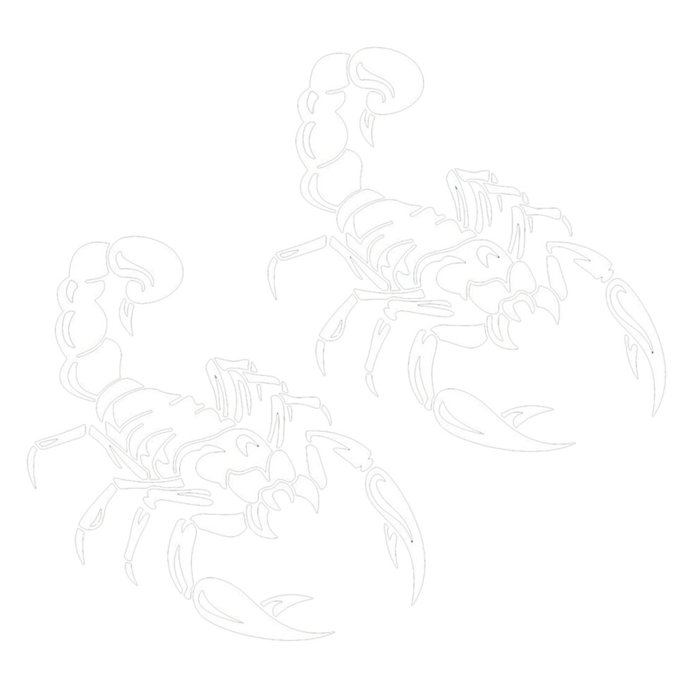 2X Car Decoration 3D Scorpion Decal Sticker Cool Vinyl Sticker, 40Cm White 4713532247824