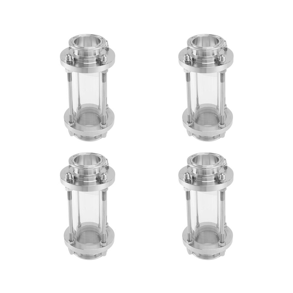 4X In-Line Sight Glass With Clamp End,Flow Sanitary Straight Sight Glass Sus316 1.5Inch Tri Clamp Type Flow Pipe Od 38Mm 6131627705314
