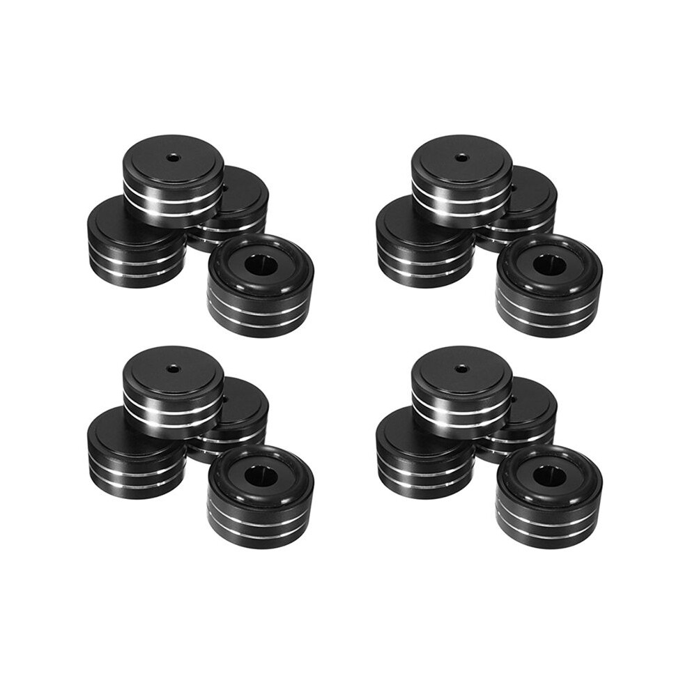 16Pcs 40X20mm Aluminum Hifi Amp Speaker Isolation Stand Turntable Dac Feet Pad (Black) Black 4712137696778