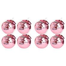 8PCS Disco Ball Cups Unique Cocktail Glasses Bar Tools Party Glasses Flashlight Straw Wine Goblets Drink Cups Rose Gold