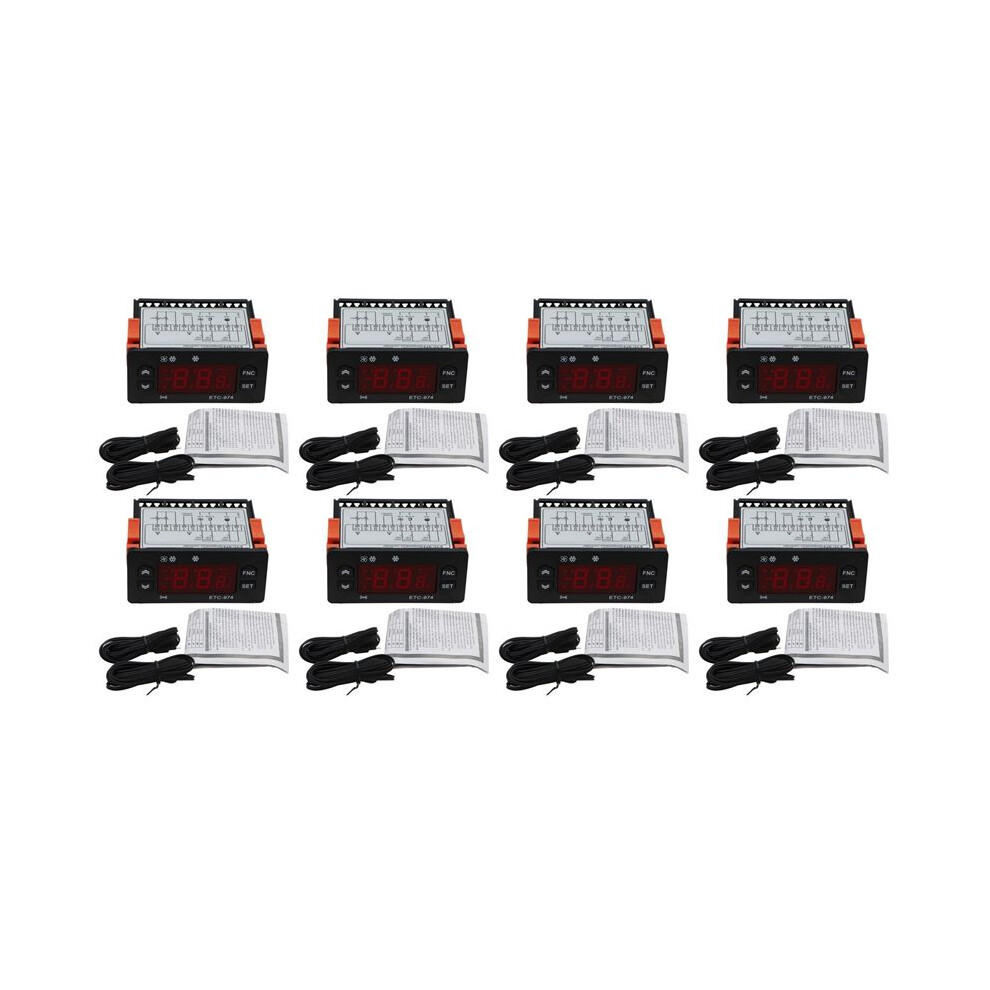 8X Etc-974 Digital Temperature Controller Microcomputer Thermostats Thermostat Refrigeration Alarm 220V Ntc Sensor 4712330902683