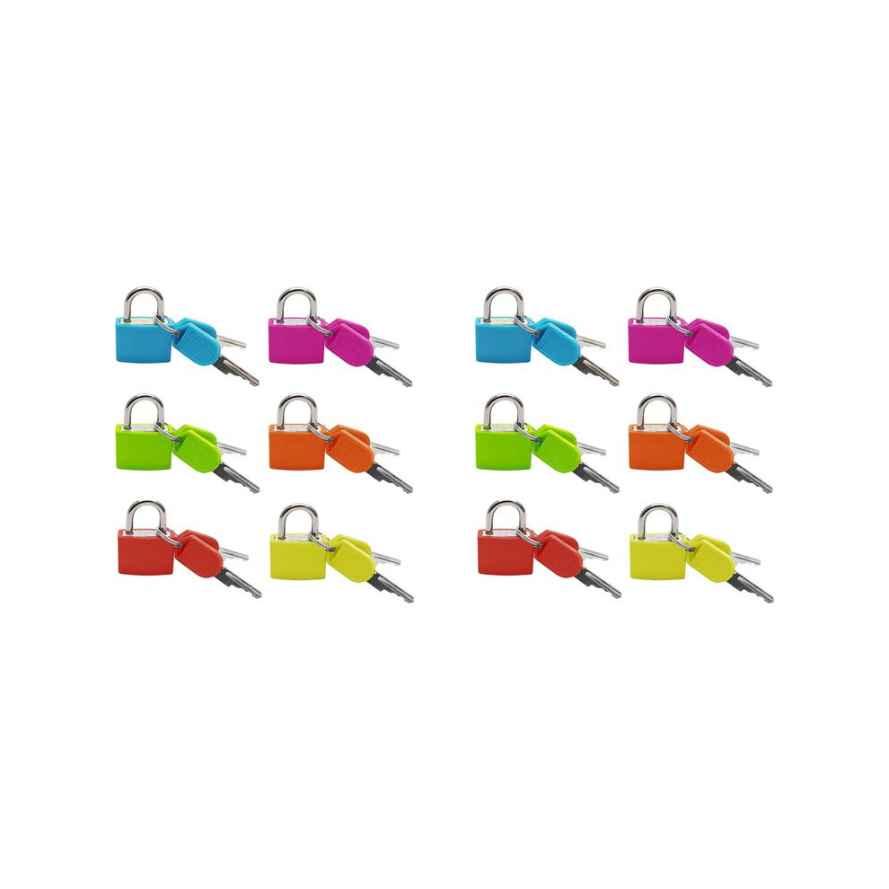 12Pcs Suitcase Locks With Keys,Small Luggage Padlocks Metal Padlocks Mini Keyed Padlock For School Gym Classroom 6031690116997
