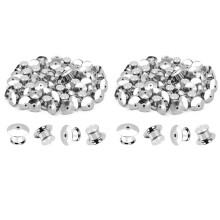 120PCS Locking Pin Back Metal Pin Backing, Locking Pin Keeper Clasp for Brooch Enamel Lapel