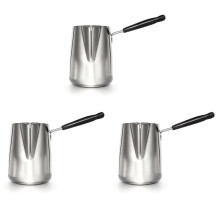 3X 1000Ml Butter Warmer Stainless Steel Milk Warmer Pot with Handle Butter Pan Turkish Coffee Pot Chocolate Melting Pot