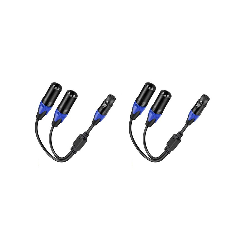 Xlr Splitter Cable, 1 Xlr Female To 2 Xlr Male Y Cable Balanced Microphone Splitter Cord Audio Adaptor 2Pack 4712725611695