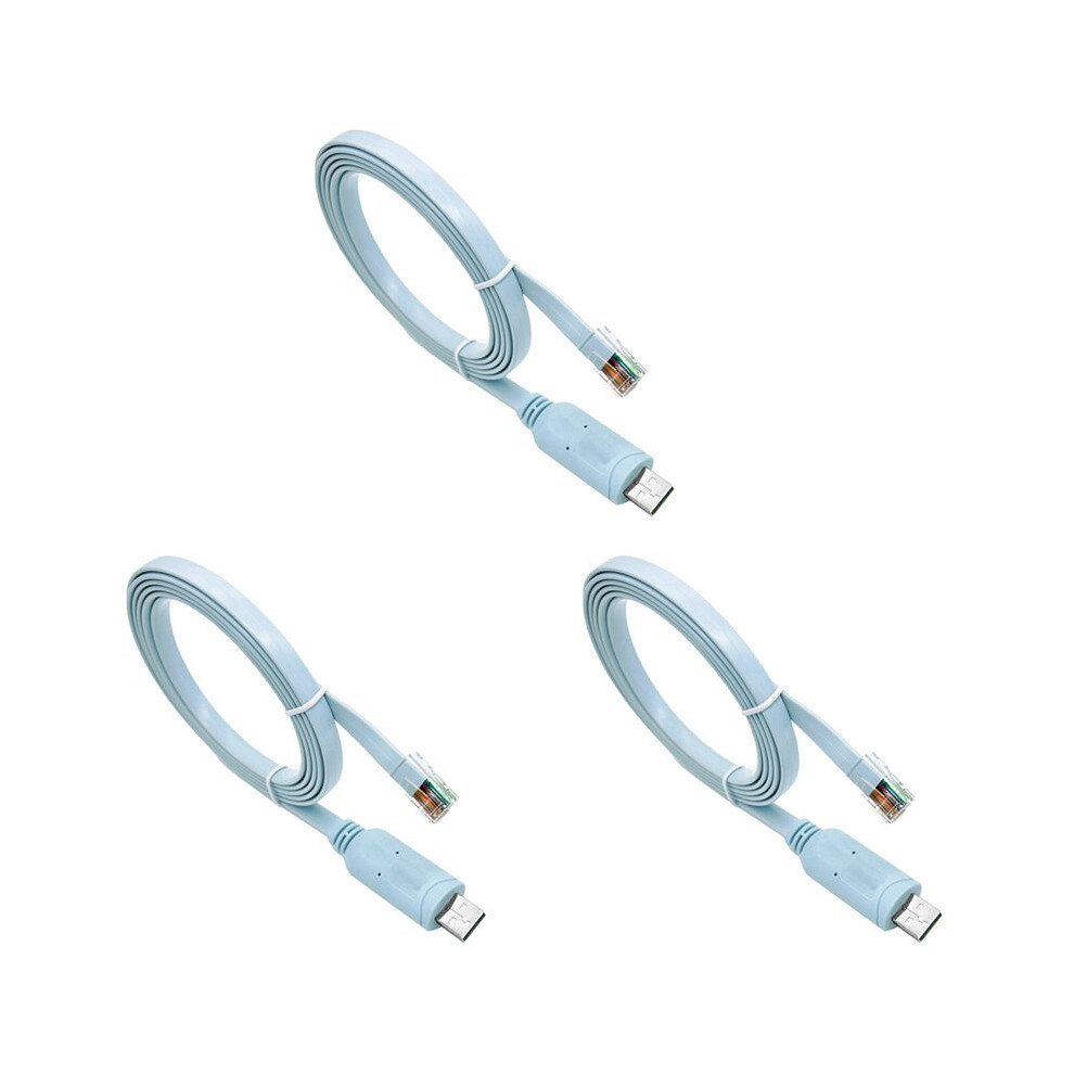 3X Usb Rj45 Console Cable 6Ft Ftdi Windows 8, 7, Vista, Mac, Linux Rs232 4713354497049