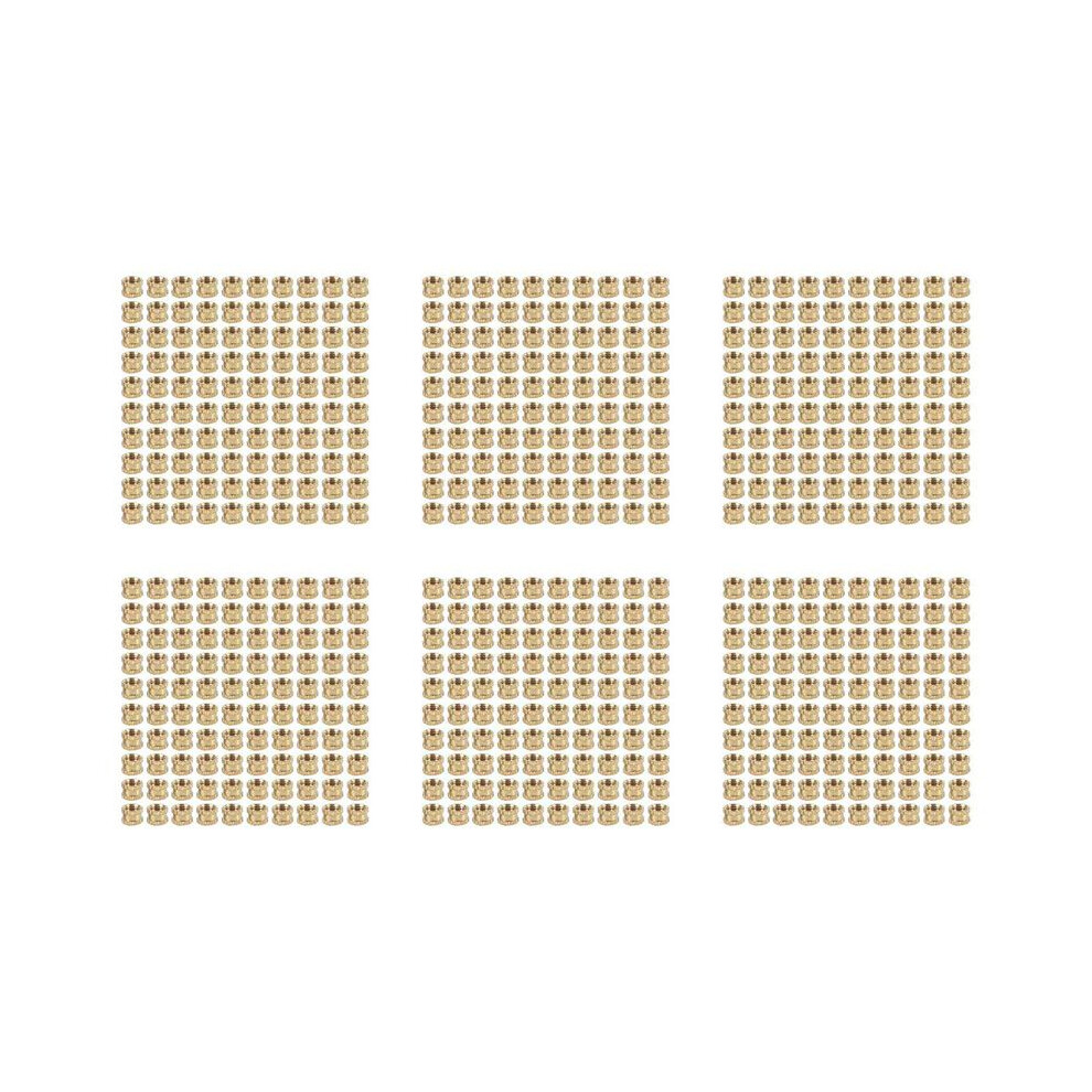 M3 X 3Mm Female Thread Brass Knurled Threaded Insert Embedment Nuts 600Pcs 4711898474236