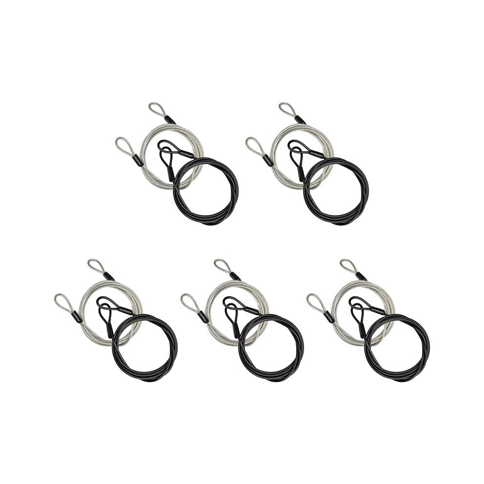 5X 100Cm/3.3Ft Long Travel Security Cable Lock,Braided Steel Coated Safety Cable Luggage Lock,Safety Cable Wire Rope 4712263783793