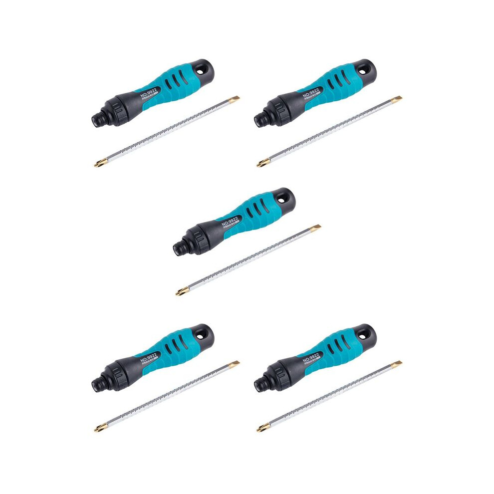 5X Penggong 2In1 Precision Adjustable Ratchet Screwdriver Set Two-Way Slotted Phillips Magnetic Screwdriver Bits 4762986799649