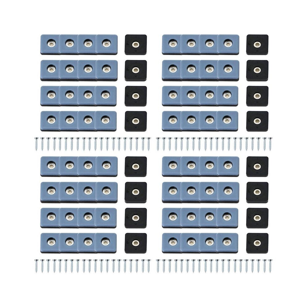 80Pcs Furniture Sliders For Carpet Ptf Furniture Glides Screw-In Square Furniture Moving Slider 25Mm With Screws 4711442424007