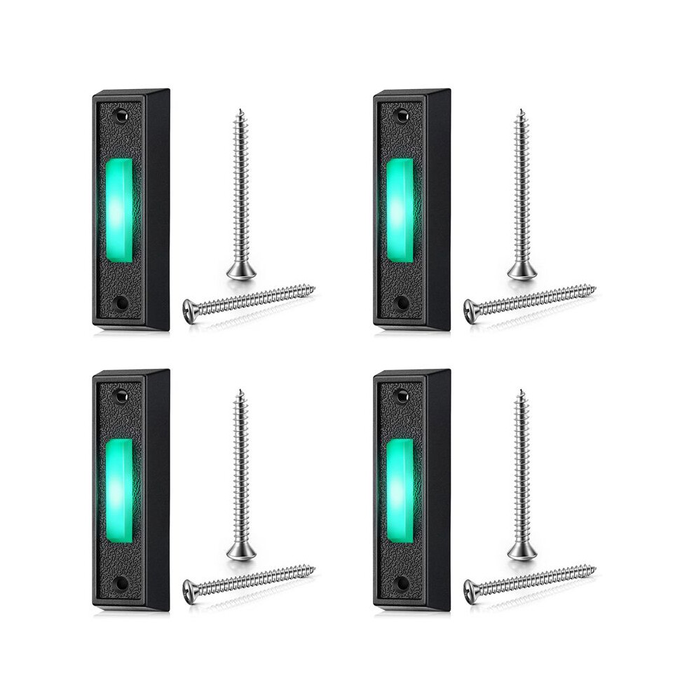 4Pcs Wired Doorbell Button With Led Light, Replacement Of Doorbell Ring Button, Wall Mounted Door Opener Switch 4713532254853
